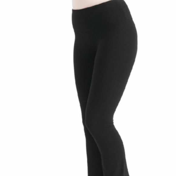 RUBY RIBBON BLACK BOOT CUT LEGGINGS - Picture 1 of 3